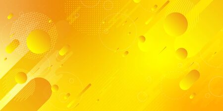 Yellow background With proportions and components in a fluid, wavy shape and color gradation.のイラスト素材