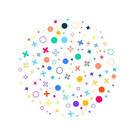 A background with colorful shapes of various sizes as a pattern.のイラスト素材