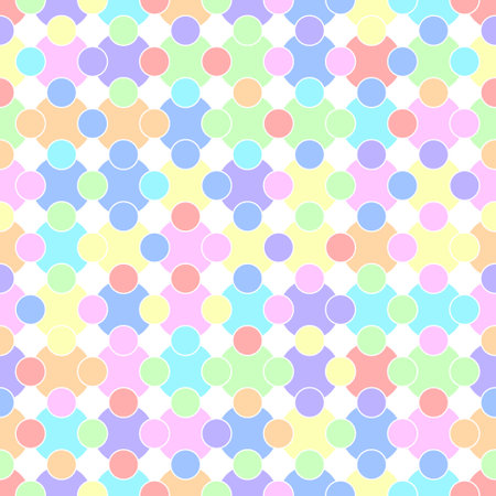 Seamless background, circular pattern pattern, pastel color as the main element.のイラスト素材