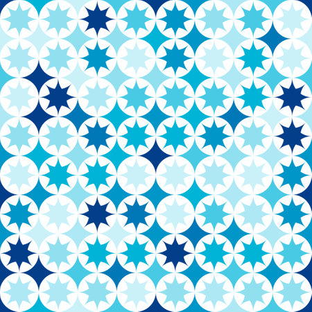Seamless background with star pattern in blue tones.のイラスト素材