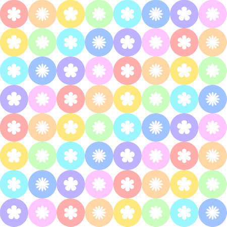 Seamless background with a circular pattern composed of flowers.のイラスト素材
