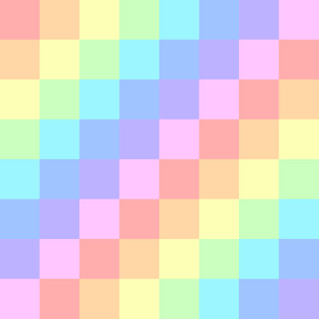 Seamless background with a pastel colored square grid pattern as the main element.のイラスト素材