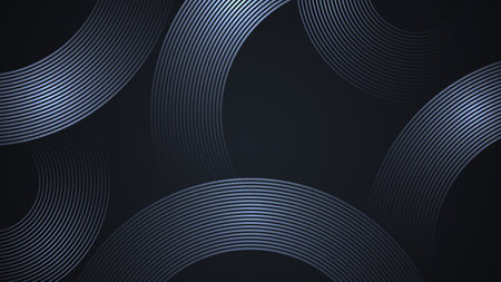 Black simple abstract background with curved style lines as the main element.のイラスト素材