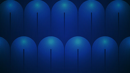 Dark blue simple abstract background with lines in a curved style geometric style as the main element.のイラスト素材