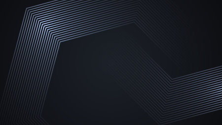 Black simple abstract background with lines in a geometric style as the main element.のイラスト素材
