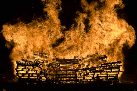 Photo of real frame or fire on a black background