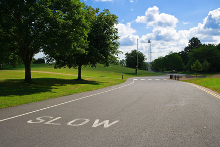A path in a parkの写真素材