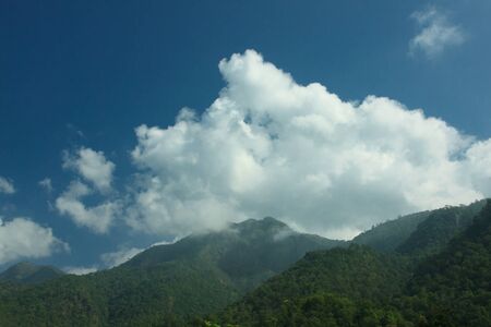 Cloud on mountain