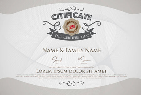 gold certificate template with additional design elementsのイラスト素材