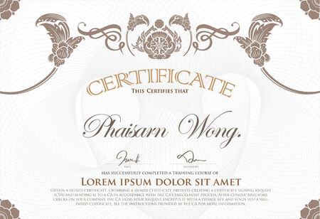 Gold horizontal certificate template with additional design elementsのイラスト素材