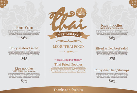 Restaurant thai menu design - vector and illustrator.のイラスト素材