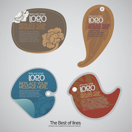 Vintage labels and ribbon retro style set. Vector design elements.のイラスト素材