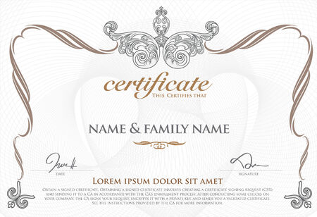 gold certificate template with additional design elementsのイラスト素材
