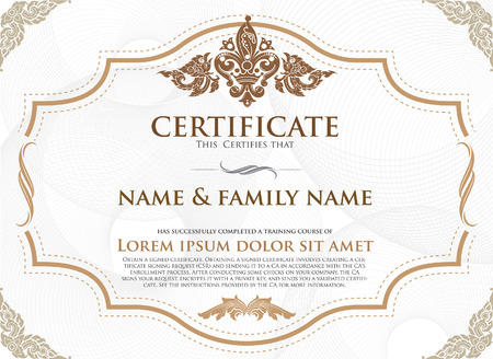 Vector illustration of gold detailed certificateのイラスト素材