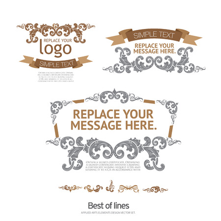 Set of vector stickers and ribbons.  Stock Vector Illustration:のイラスト素材