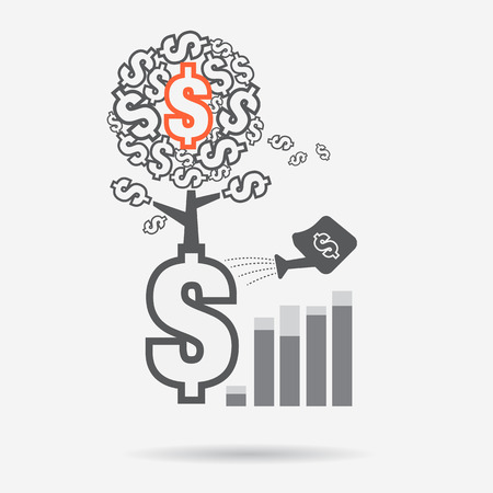 Vector business concept - The growth of business and financeのイラスト素材
