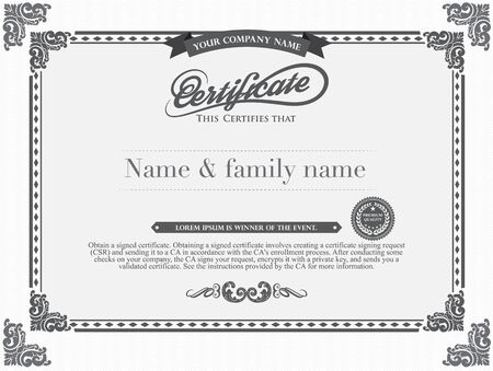 Vector certificate template.のイラスト素材