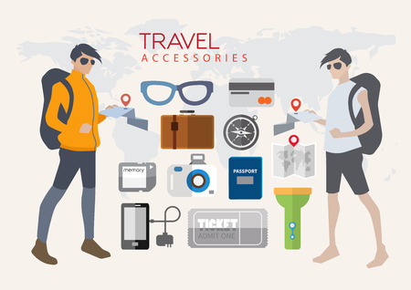 Character Design About Tourism And an icon that 's important to be prepared to travel.のイラスト素材