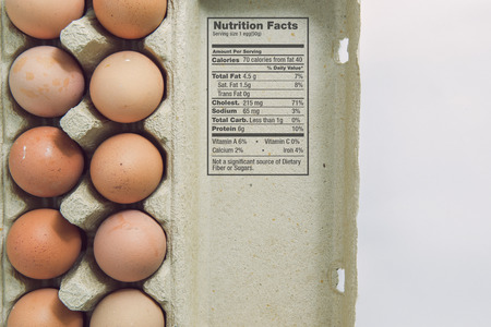 nutrition facts eggの写真素材