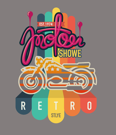typography design motor cycle classicのイラスト素材
