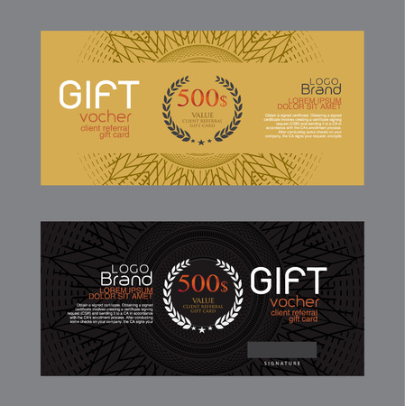Voucher template with premium vintage pattern. vectorのイラスト素材