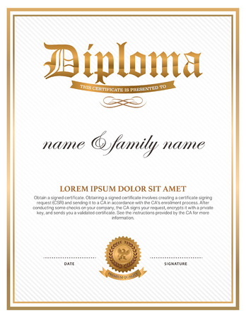 Diploma, certificate design templateのイラスト素材