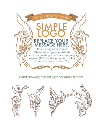 vector set: thai art  design elements and page decoration - lots of useful elements to embellish your layoutのイラスト素材
