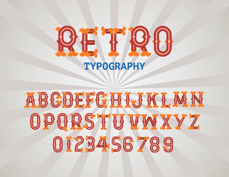 Retro typography Design font for you.のイラスト素材