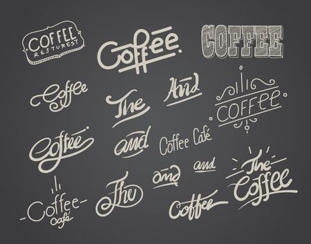 coffee hand drawing typography and element.のイラスト素材