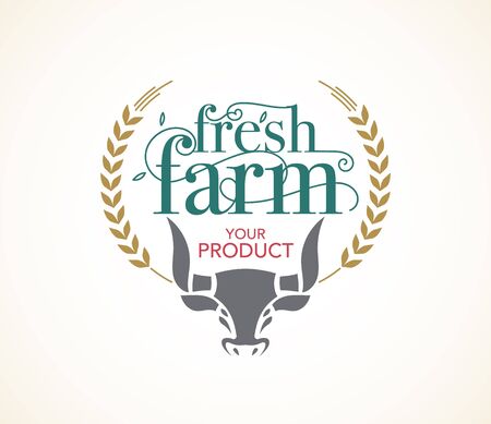logo fresh farm design template.のイラスト素材