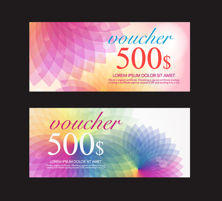 summer full clolor voucher design template. vectorのイラスト素材