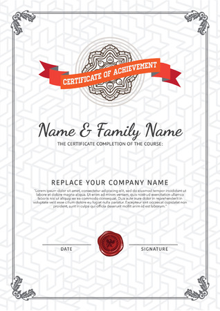 Vector certificate template.のイラスト素材