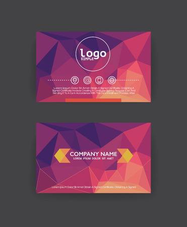 Vector polygon  business card template.Flat designのイラスト素材