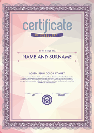 Vector certificate template.のイラスト素材