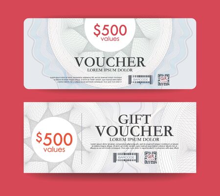 gift voucher modern guilloche template.のイラスト素材