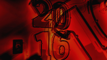 double exposure the 2016  fit to be used as banner or background for enterprises to enhance the documentation and presentation, brochure, website.の写真素材