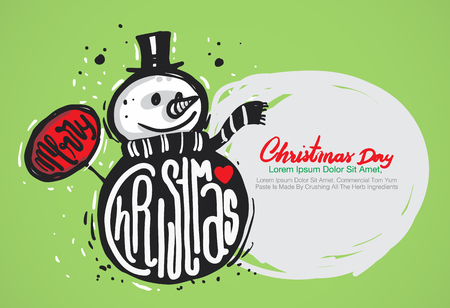 Merry christmas hand draw. Cute, charming and uniqueのイラスト素材