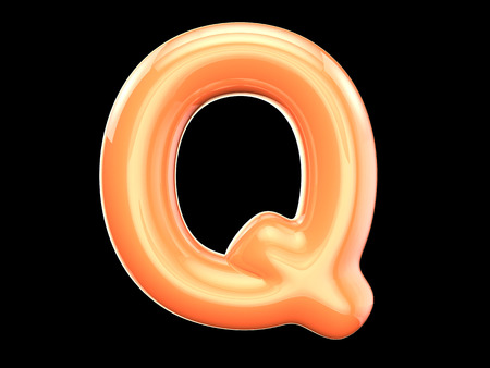 The English letter q. The program is made up of 3d look as balloons. The form and color, glossy, lovelyの写真素材