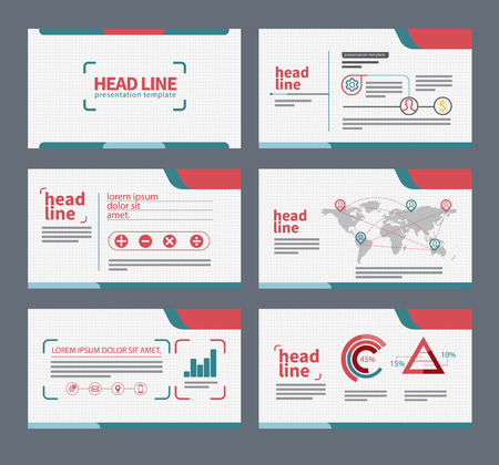 presentation template flat design set のイラスト素材