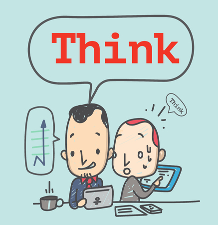cartoon hand drawn style. Businessman with varied success. Cute cartoon characters And unique in design Ideal to make illustrationsのイラスト素材