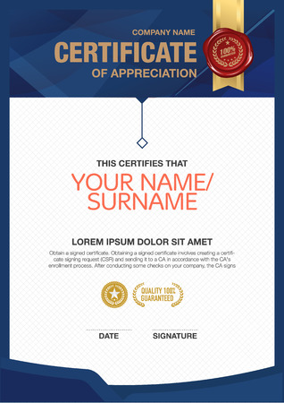 Vector certificate template.のイラスト素材