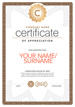 Vector certificate template.のイラスト素材