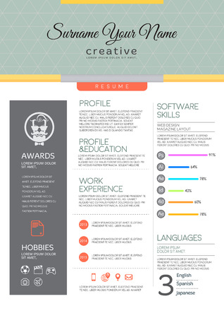 Vector resume template. CV, Brochure layout,magazineのイラスト素材