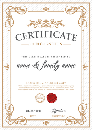Premium certificate template and frame.のイラスト素材