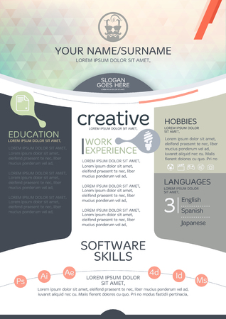 resume template. CV, Brochure layout,magazineのイラスト素材