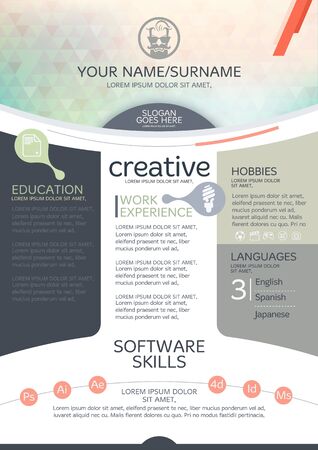 resume template. CV, Brochure layout,magazineのイラスト素材