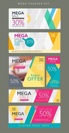 MEGA voucher template set.のイラスト素材