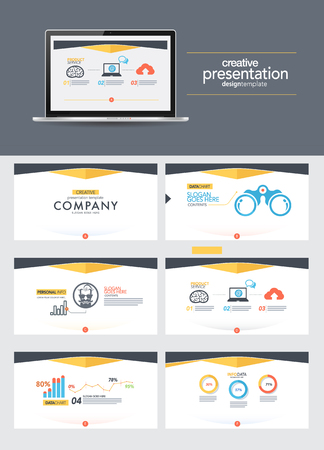 Presentation design template. Flat design set and element.のイラスト素材