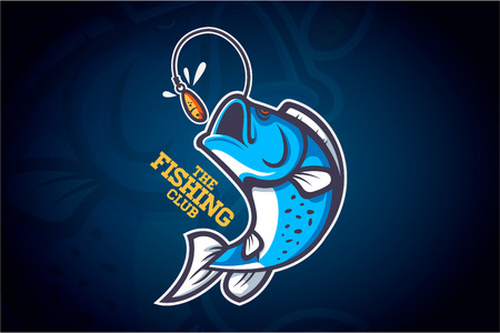 Logo fishing club template. Logo sport and club, Graphic for t-shirt.のイラスト素材