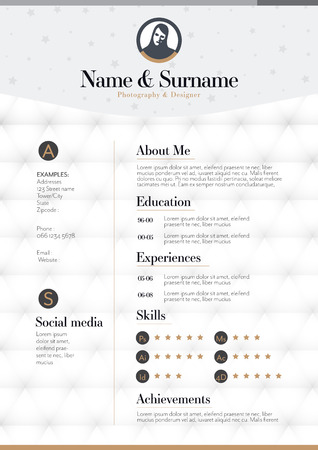 Resume and cv vector template. Awesome for job applications.のイラスト素材